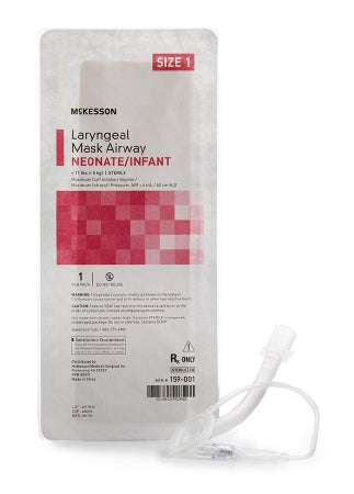 McKesson Curved Laryngeal Mask McKesson 4 mL Cuff Size 1 Single Patient Use - Each - 159-001-EA