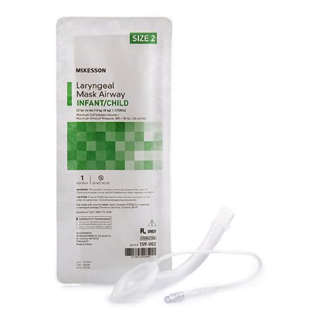 McKesson Curved Laryngeal Mask McKesson 10 mL Cuff Size 2 Single Patient Use - Box of 10 - 159-002-BX