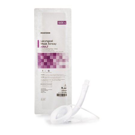 McKesson Curved Laryngeal Mask McKesson 30 mL Cuff Size 4 Single Patient Use - Case of 50 - 159-004-CS