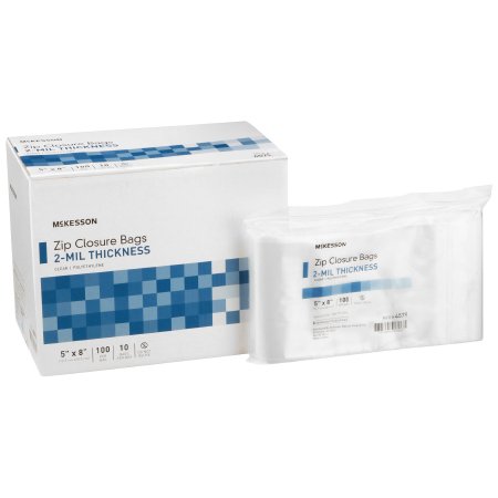 McKesson Reclosable Bag McKesson 5 X 8 Inch Polyethylene Clear Zipper Closure - Pack of 1 - 4579-PK