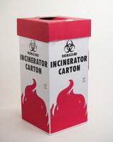 VWR International Medical Waste Receptacle VWR® Biohazard Incinerator Square Red / White Cardboard Open Top - Pack of 6 - 56617-807-PK