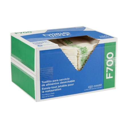 Georgia Pacific Foodservice Towel Brawny® Dine-A-Cloth® FLAX 700 Medium Duty White / Green NonSterile Flax / Cellulose 12-3/4 X 21 Inch Reusable - Box of 1 - 29651-BX