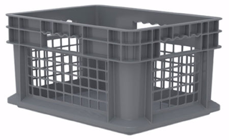 Akro-Mils Straight Wall Container Gray Plastic 8-1/4 X 11-3/4 X 15-3/4 Inch - CT/12 - 37278GREY-CT