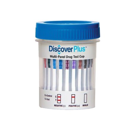 American Screening Corp Drugs of Abuse Test Kit Discover Plus™ AMP, BAR, BUP, BZO, COC, mAMP/MET, MDMA, MTD, OPI, OXY, PCP, THC (CR, pH, SG) 25 Tests CLIA Waived - Box of 1 - DISP-DUD-6124N-BX