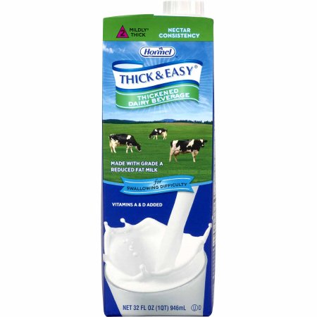 Hormel Food Sales Thickened Beverage Thick & Easy® Dairy 32 oz. Carton Milk Flavor Liquid IDDSI Level 2 Mildly Thick - Each - 73625-EA