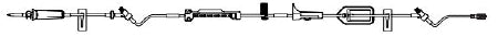 B. Braun IV Pump Set Infusomat® Space® Pump 2 Ports 15 Drops / mL Drip Rate 1.2 Micron Filter 124 Inch Tubing Solution - Case of 24 - 362033-CS