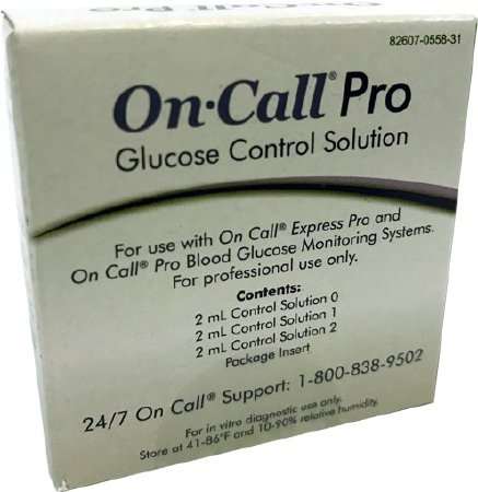 Acon Laboratories Blood Glucose Control Solution On Call® Pro 3 X 2 mL Level 1, 2 & 3 - Case of 12 - 755831-CS