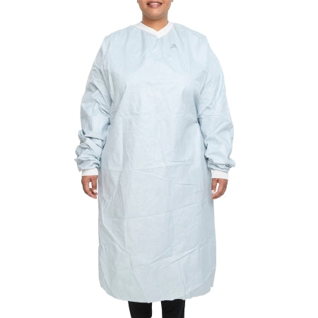 O&M Halyard Inc Surgical Gown with Towel Aero Chrome 2X-Large Silver Sterile AAMI Level 4 Disposable - Case of 28 - 44675-CS