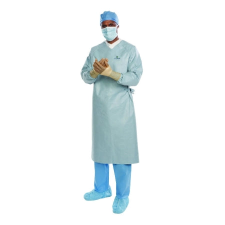 O&M Halyard Inc Surgical Gown with Towel Aero Chrome Large / X-Long Silver Sterile AAMI Level 4 Disposable - Case of 30 - 44677-CS
