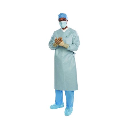 O&M Halyard Inc Surgical Gown with Towel Aero Chrome X-Large / X-Long Silver Sterile AAMI Level 4 Disposable - Case of 30 - 44679-CS