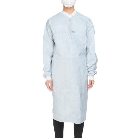 O&M Halyard Inc Surgical Gown with Towel Aero Chrome Medium Silver Sterile AAMI Level 4 Disposable - Case of 34 - 44672-CS