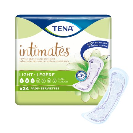 Essity HMS North America Inc Bladder Control Pad TENA® Intimates™ Ultra Thin Light Long 10 Inch Length Light Absorbency Dry-Fast Core™ One Size Fits Most - Case of 144 - 54344-CS