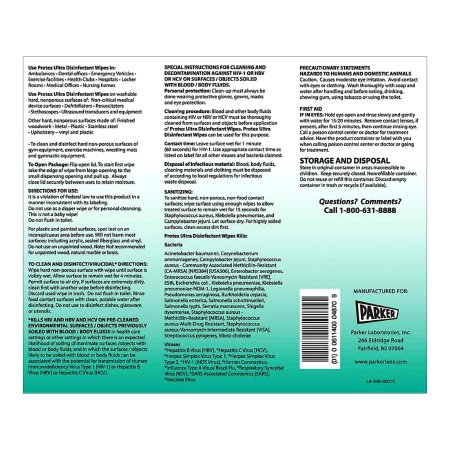 Parker Labs Protex™ Ultra Surface Disinfectant Cleaner Premoistened Quaternary Based Manual Pull Wipe 75 Count Canister Lemon Scent NonSterile - Case of 8 - 48-70-CS