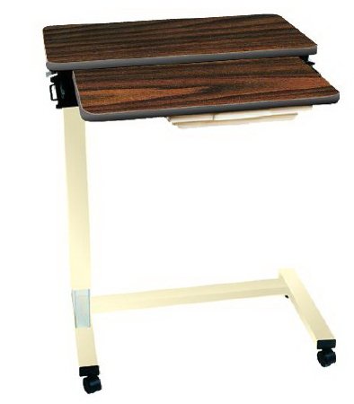 AmFab Company Overbed Table with Vanity Executive Split-Top Automatic Gas Cylinder Lift 29-1/2 to 44-1/2 Inch Height Range - Each - 4850UC31E-EA