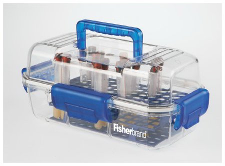 Fisher Scientific Specimen Storage / Transport Box Fisherbrand™ 6-3/4 X 8-1/5 X 15-1/5 Inch Clear / Blue ABS 72 Place Capacity - Each - 12006916-EA