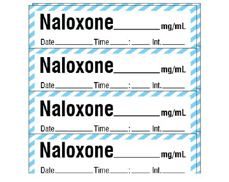 Shamrock Scientific Drug Label Shamrock Anesthesia Label NALOXONE _____ mg / mL / Date _____ Time _____ Int. _____ Blue / White 1/2 X 1 Inch - Pack of 250 - SA-251-DTI-PK-PK