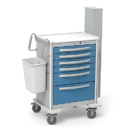 Waterloo Industries Airway Cart Aluminum 24 X 29 X 42 Inch Light Gray (4) 3 Inch Drawer, (1) 6 Inch Drawer, (1) 9 Inch Drawer - Each - UTGKA-333369-LTG-EA