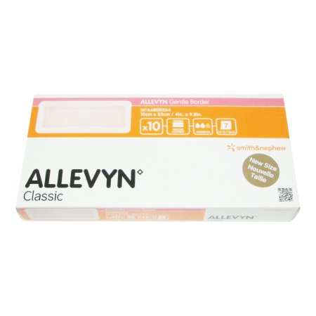 Smith & Nephew Foam Dressing Allevyn Gentle Border 4 X 10 Inch With Border Film Backing Silicone Gel Adhesive Rectangle Sterile - Each - 66800264-EA