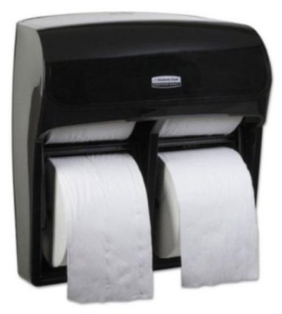 Kimberly Clark Toilet Tissue Dispenser K-C PROFESSIONAL MOD Black Smoke Plastic Manual Pull 4 Standard Rolls Wall Mount - Case of 1 - 44518-CS