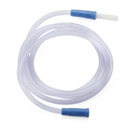 Medline Suction Connector Tubing 12 Foot Length 0.188 Inch I.D. Universal Female Connector Clear Ribbed OT Surface PVC - Case of 20 - OR512-CS
