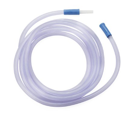 Medline Suction Connector Tubing 10 Foot Length 0.281 Inch I.D. Universal Female Connector Clear Ribbed OT Surface PVC - Case of 50 - OR710-CS