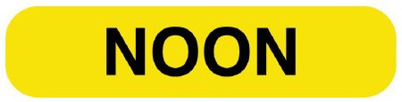 United Ad Label Pre-Printed Label UAL™ Advisory Label Yellow Paper NOON Black 3/8 X 1-5/8 Inch - Roll of 1 - ULRXA1220-RL