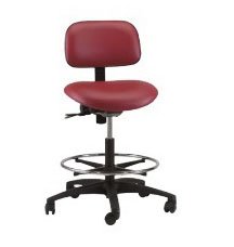 Brewer/Dental Industrial Stool Task Series Contoured Backrest Pneumatic Height Adjustment 5 Casters Taupe - Each - VT-3-EEA-C-DUR009-EA