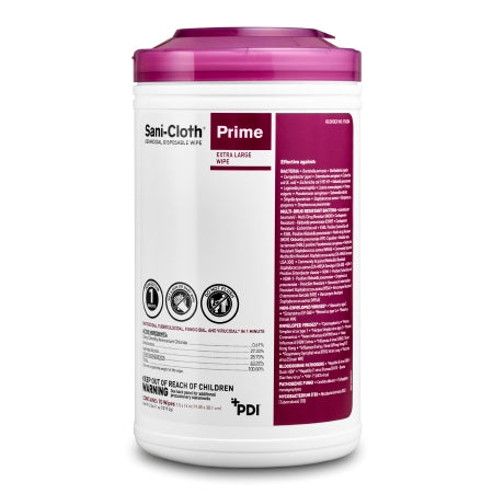 Professional Disposables Sani-Cloth® Prime Surface Disinfectant Cleaner Premoistened Germicidal Manual Pull Wipe 70 Count Canister Alcohol Scent NonSterile - CN/70 - P24284-CN