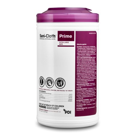 Professional Disposables Sani-Cloth® Prime Surface Disinfectant Cleaner Premoistened Germicidal Manual Pull Wipe 70 Count Canister Alcohol Scent NonSterile - Case of 420 - P24284-CS