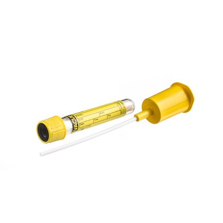 Greiner Bio-One VACUETTE® Transport Tube Round Bottom CCM (Count and Culture Mannitol) Additive 13 X 75 mm 4 mL Yellow / Black Ring Pull Cap Polyethylene Terephthalate (PET) Tube - Case of 300 - 453031-CS