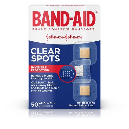 Johnson & Johnson Consumer Adhesive Spot Bandage Band-Aid® 7/8 X 7/8 Inch Plastic Square Clear Sterile - Box of 50 - 00381370047087-BX