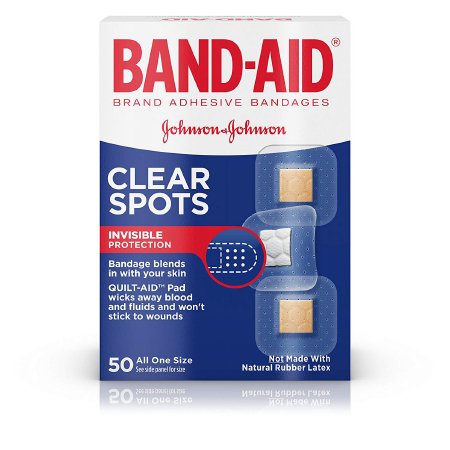 Johnson & Johnson Consumer Adhesive Spot Bandage Band-Aid® 7/8 X 7/8 Inch Plastic Square Clear Sterile - Case of 1000 - 00381370047087-CS