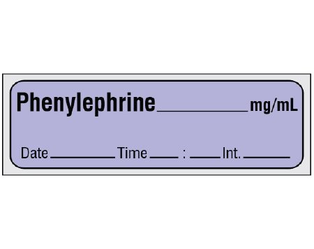 Shamrock Scientific Drug Label Shamrock Anesthesia Label Phenylephrine_mg/mL Date_Time_Int._ Violet 1/2 X 1 Inch - Roll of 1 - SA-283-DTI-PRE-RL