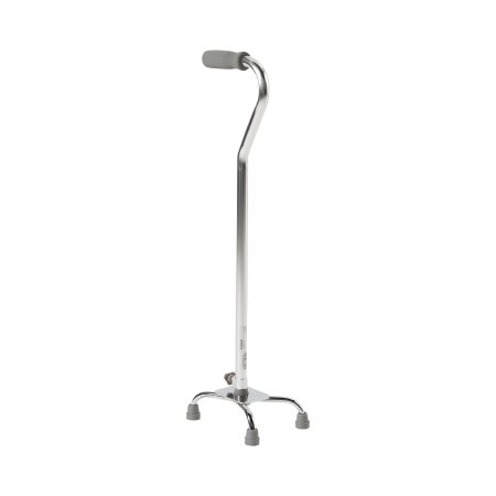 McKesson Small Base Quad Cane McKesson Steel 30 to 39 Inch Height Chrome - Case of 4 - 146-10301F-4-CS
