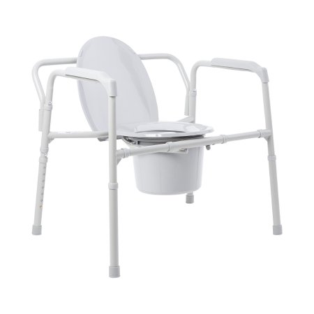 McKesson Commode Chair McKesson Fixed Arms Steel Frame Back Bar 13-3/4 Inch Seat Width 650 lbs. Weight Capacity - Each - 146-11117N-1-EA