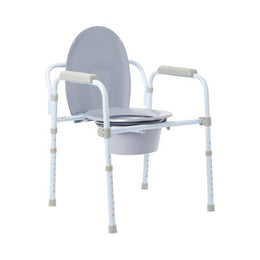 McKesson Commode Chair McKesson Fixed Arms Steel Frame Back Bar 13-3/4 Inch Seat Width 350 lbs. Weight Capacity - Each - 146-RTL11158KDR-EA