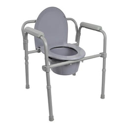 McKesson Commode Chair McKesson Fixed Arms Steel Frame Back Bar 13-1/2 Inch Seat Width 350 lbs. Weight Capacity - Each - 146-11148-1-EA