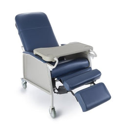 McKesson 3-Position Recliner McKesson Blue Vinyl Four 5 Inch Casters With 2 Locks - Each - 146-D574-BR-EA