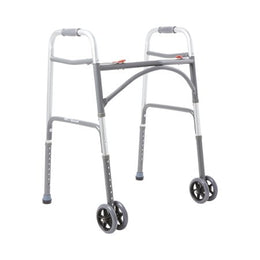 McKesson Bariatric Folding Walker Adjustable Height McKesson Steel Frame 500 lbs. Weight Capacity 32 to 39 Inch Height - Each - 146-10220-2WW-EA