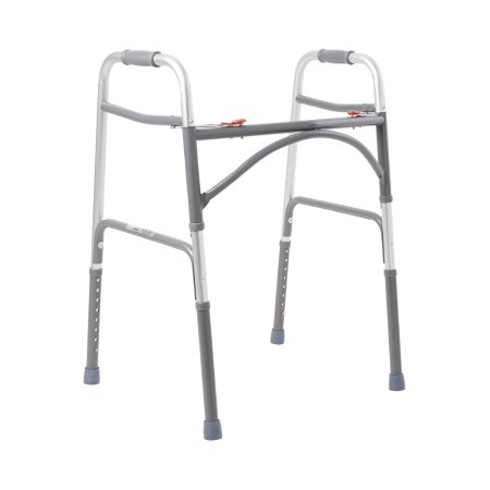 McKesson Bariatric Folding Walker Adjustable Height McKesson Steel Frame 500 lbs. Weight Capacity 32-1/2 to 39 Inch Height - Each - 146-10220-2-EA