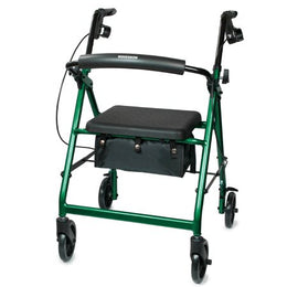 McKesson 4 Wheel Rollator McKesson Green Adjustable Height / Folding Aluminum Frame - Each - 146-R726GR-EA