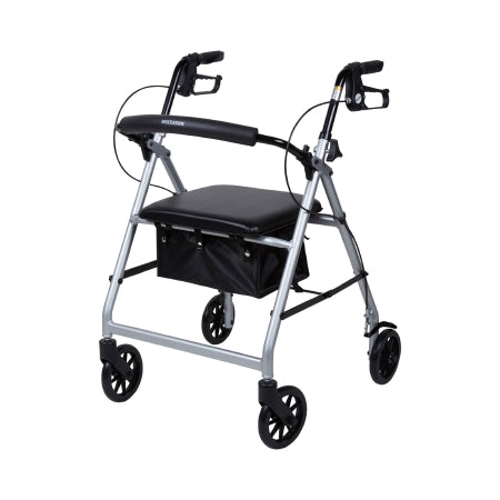 McKesson 4 Wheel Rollator McKesson Silver Adjustable Height / Folding Aluminum Frame - Each - 146-R726SL-EA