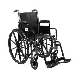 McKesson Wheelchair McKesson Dual Axle Desk Length Arm Swing-Away Footrest Black Upholstery 16 Inch Seat Width Adult 250 lbs. Weight Capacity - Each - 146-SSP216DDA-SF-EA