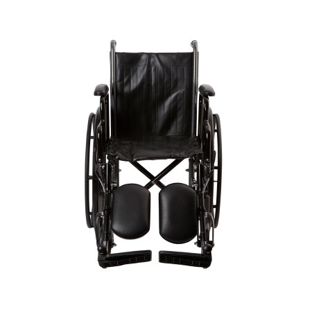 McKesson Wheelchair McKesson Dual Axle Desk Length Arm Swing-Away Elevating Legrest Black Upholstery 16 Inch Seat Width Adult 250 lbs. Weight Capacity - Each - 146-SSP216DDA-ELR-EA
