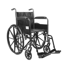 McKesson Wheelchair McKesson Dual Axle Full Length Arm Swing-Away Footrest Black Upholstery 18 Inch Seat Width Adult 300 lbs. Weight Capacity - Each - 146-SSP218FA-SF-EA