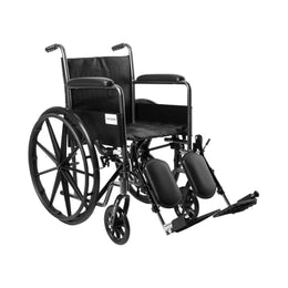 McKesson Wheelchair McKesson Dual Axle Full Length Arm Swing-Away Elevating Legrest Black Upholstery 18 Inch Seat Width Adult 300 lbs. Weight Capacity - Each - 146-SSP218FA-ELR-EA
