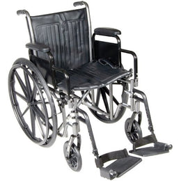 McKesson Wheelchair McKesson Dual Axle Desk Length Arm Swing-Away Footrest Black Upholstery 18 Inch Seat Width Adult 300 lbs. Weight Capacity - Each - 146-SSP218DDA-SF-EA