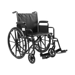 McKesson Wheelchair McKesson Dual Axle Desk Length Arm Swing-Away Footrest Black Upholstery 20 Inch Seat Width Adult 350 lbs. Weight Capacity - Each - 146-SSP220DDA-SF-EA