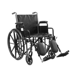 McKesson Wheelchair McKesson Dual Axle Desk Length Arm Swing-Away Elevating Legrest Black Upholstery 20 Inch Seat Width Adult 350 lbs. Weight Capacity - Each - 146-SSP220DDA-ELR-EA