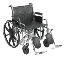 McKesson Bariatric Wheelchair McKesson Dual Axle Desk Length Arm Swing-Away Elevating Legrest Black Upholstery 22 Inch Seat Width Adult 450 lbs. Weight Capacity - Each - 146-STD22ECDDA-ELR-EA
